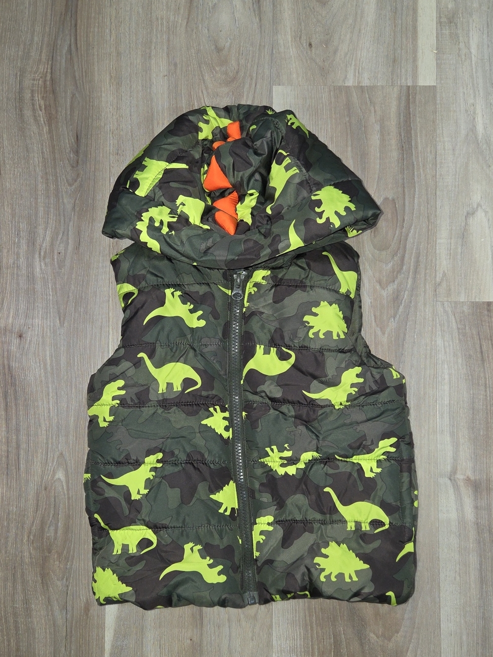 •Member's Mark• Toddler Biys Neon Green Dinosaur Puffer Vest
